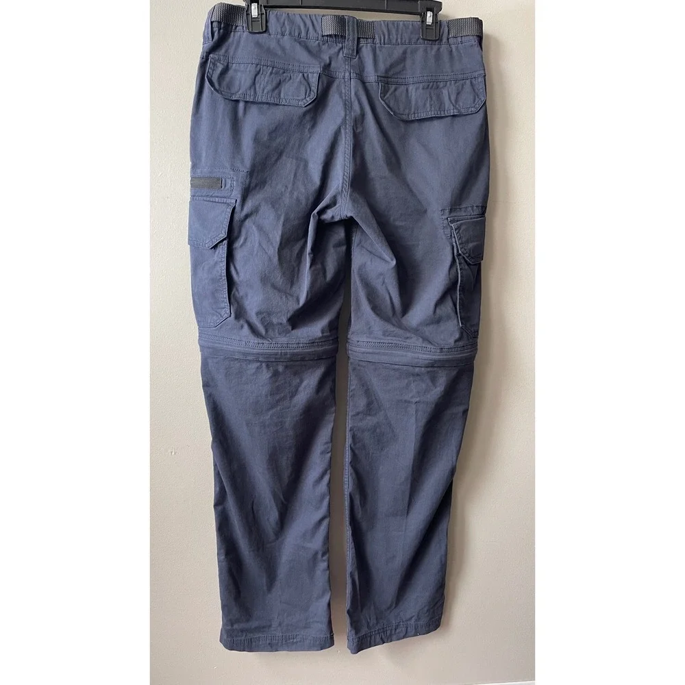 BC Clothing Mens Convertible Cargo Hiking Pants Navy Zip Off Shorts S 34 buckle